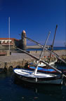 Catalan barques, Collioure, Pyrénées-Orientales. (68kb)